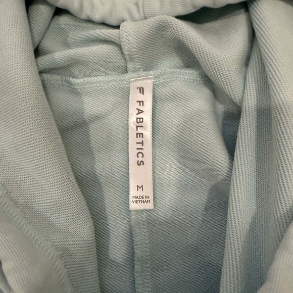 Fabletics light blue peplum hoodie, woman’s medium - Picture 3 of 5
